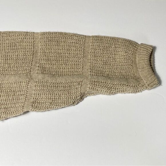 Vintage Inc Wool Blend Button Front Ribbed Tan Cardigan Women's Size Large - Picture 3 of 15